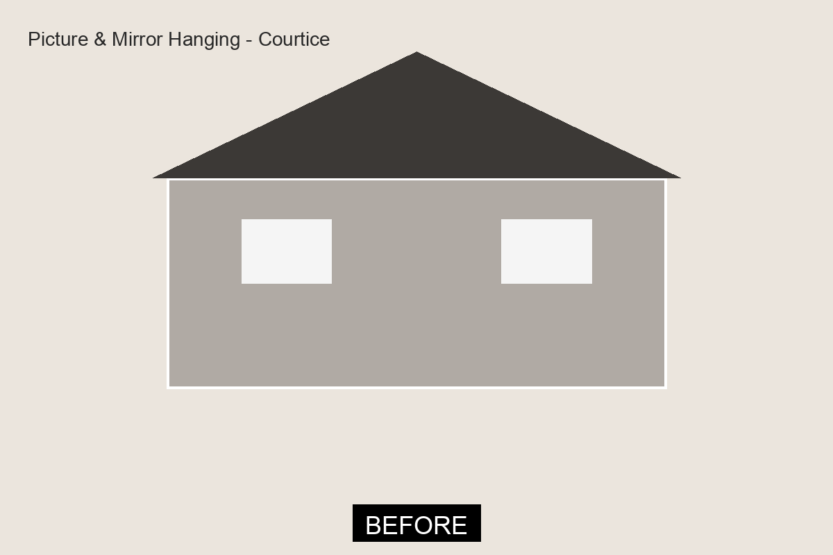 Before Picture & Mirror Hanging in Courtice